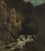 Courbet, Gustave Landscape with Waterfall painting